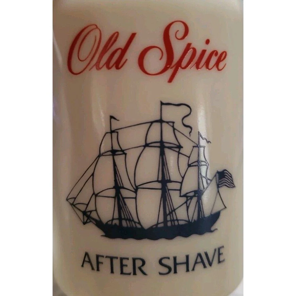 Vintage Old Spice After Shave 4-1/4 fl oz Glass Bottle Star Cap Shulton USA NOS